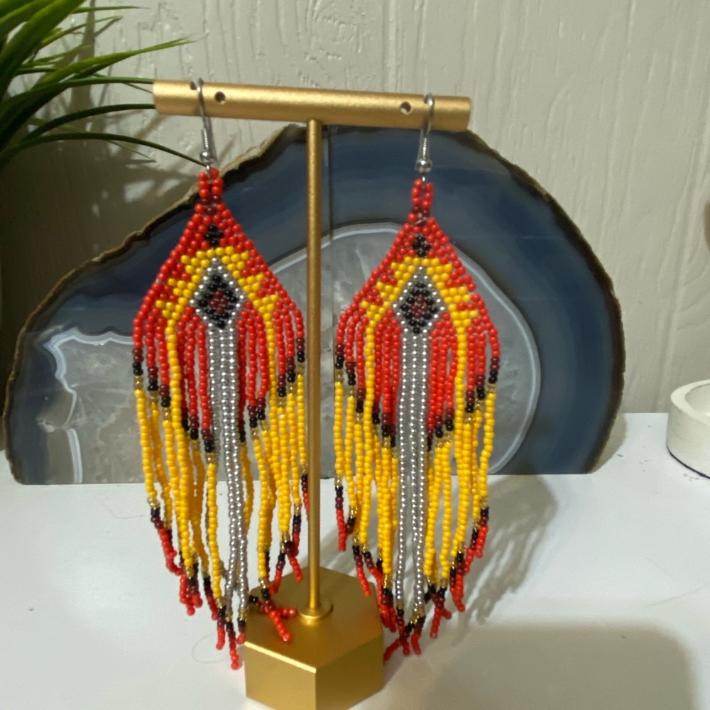 Bohemian Beaded Fringe Earrings